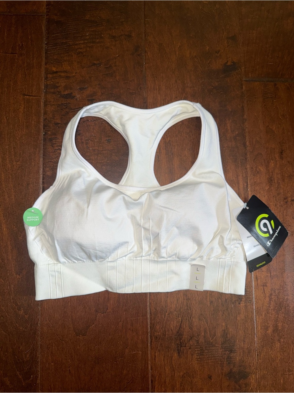 Champion White Seamless Racerback Sports Bra